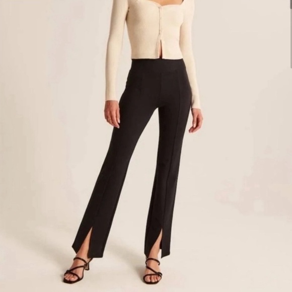 Abercrombie & Fitch Pants - Abercrombie Ponte Split-Hem Slim Flare Pant